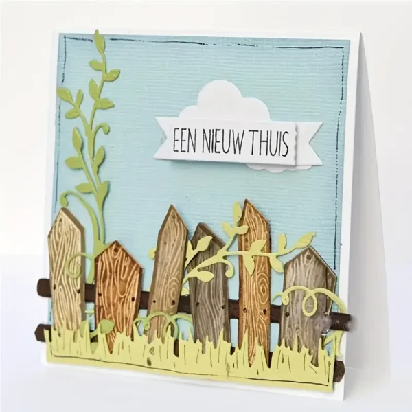 Troquel suaje con tablas de madera para letreros y cercas 15x45 mm, ideal para scrapbook y decoración temática