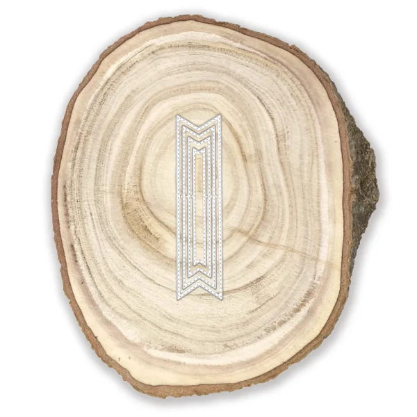 Troquel suaje nido de banderines con pespunte 27x107 mm para marcapáginas, banners y scrapbooking