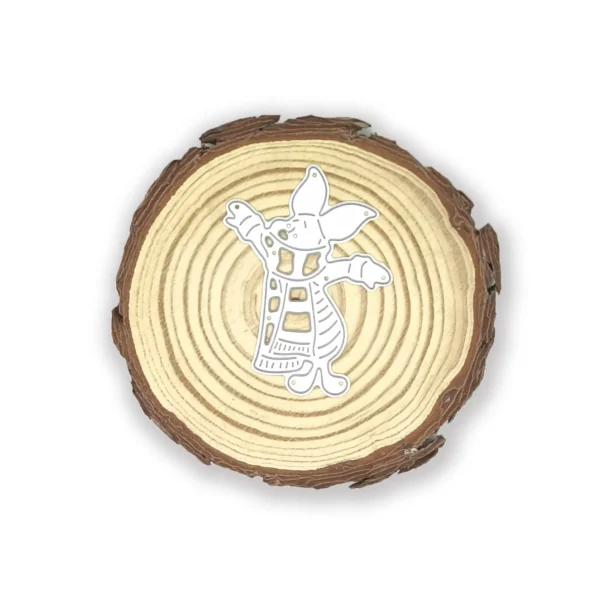 Troquel de Piglet con bufanda, mide 50x65 mm, ideal para proyectos infantiles y de cuentos