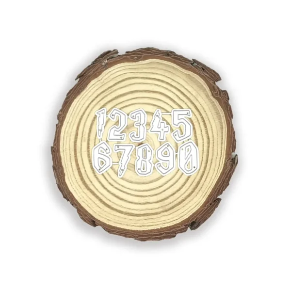 Troquel suaje set de números estilo mágico 10x19 mm para scrapbooking, calendarios y proyectos temáticos
