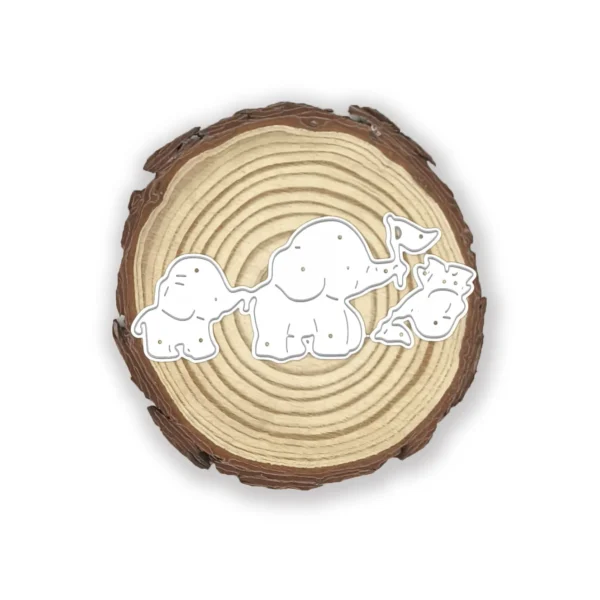 Troquel suaje elefantes con bandera de 90x40 mm para tarjetas y proyectos de scrapbook