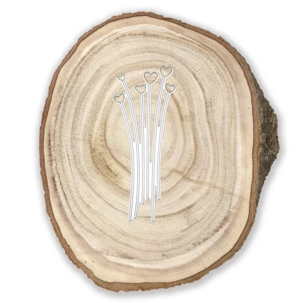 Troquel suaje espigas con corazones de 50x125 mm para tarjetas, layouts y scrapbooking