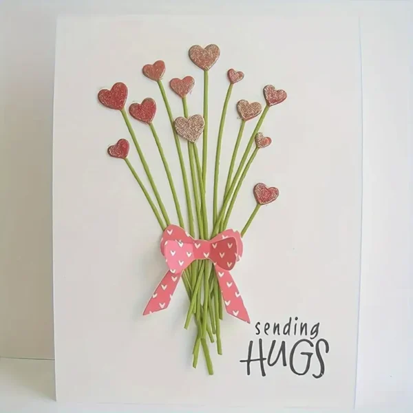 Troquel suaje espigas con corazones de 50x125 mm para tarjetas, layouts y scrapbooking