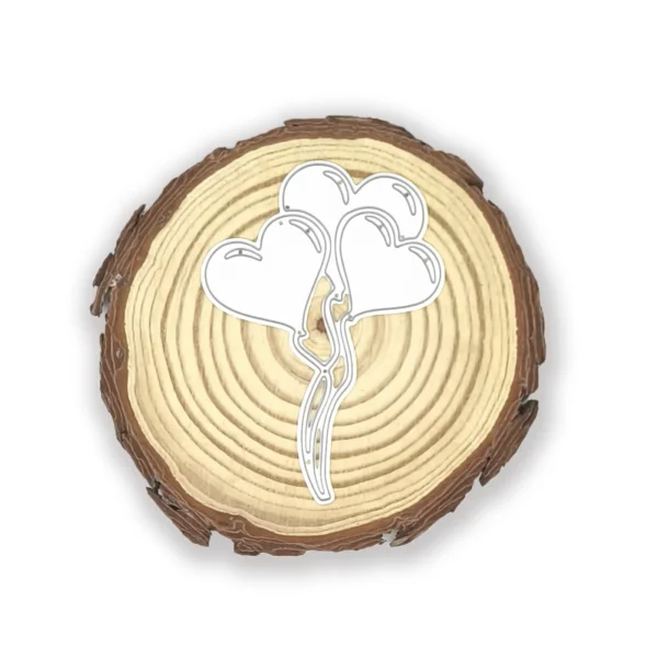 Troquel suaje de globos en forma de corazón de 55x80 mm para scrapbook y tarjetería