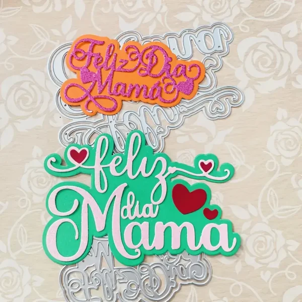 59 troquel suaje texto feliz día mamá con doble capa 19 ejemplo