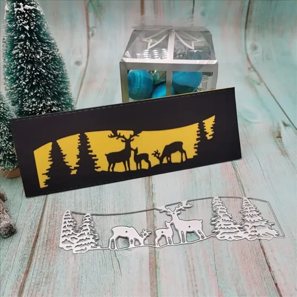 99 paisaje navideño en bosque con renos ejemplo