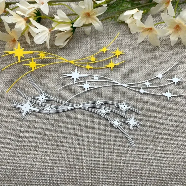 Troquel suaje de líneas con estrellas de 60 x 145 mm para decorar scrapbook, tarjetas y proyectos creativos