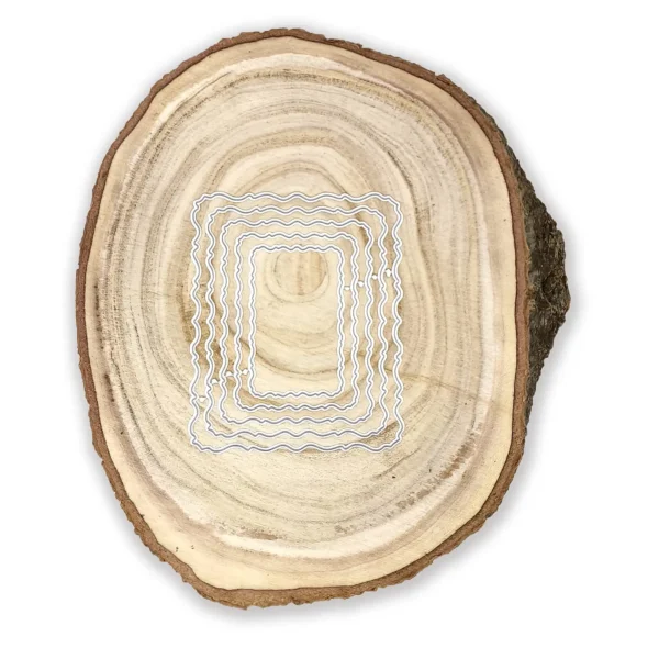 Troquel suaje nido de rectángulos con borde ondulado de 80x95 mm