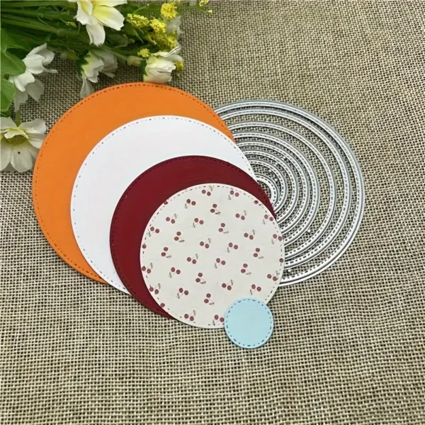 Troquel suaje nido de círculos con pespunte de hasta 93 mm de diámetro