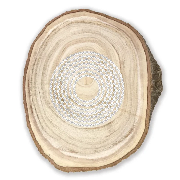 Troquel suaje nido de círculos festoneados de 100 mm de diámetro para scrapbook, tarjetería y manualidades