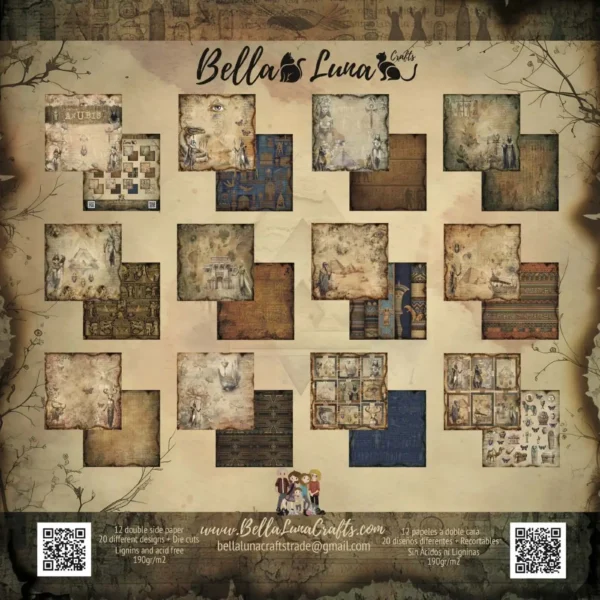 Pad 12x12 Bellaluna Crafts con 12 papeles doble cara Anubis 1