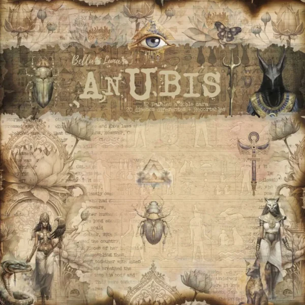 Pad 12x12 Bellaluna Crafts con 12 papeles doble cara Anubis