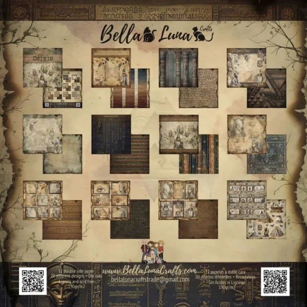 Pad 12x12 Bellaluna Crafts con 12 papeles doble cara Osiris 1