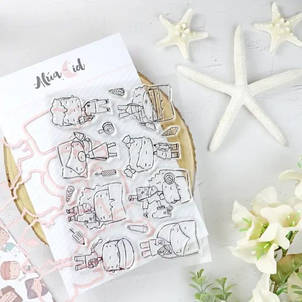 Set de sellos con troquel Miko colección Hawaii Alúa Cid scrapbooking La esquinita del scrap México 4