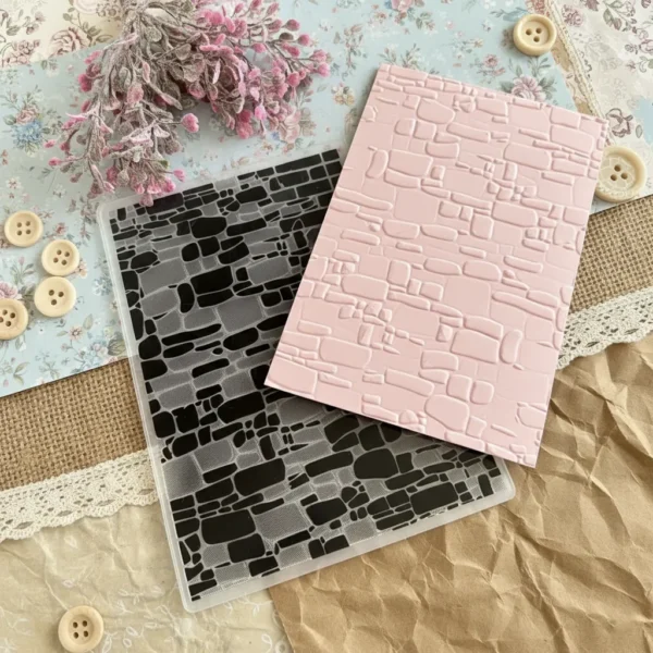 carpeta de embossing pared de piedra