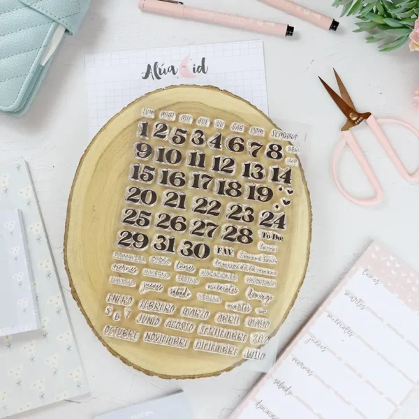 set de sellos Mi agenda perfecta colección Sea lo que sea Alúa Cid scrapbooking La esquinita del scrap México 4