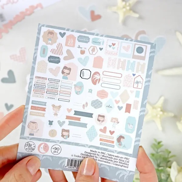 set de troquelados etiquetas colección Hawaii Alúa Cid scrapbooking La esquinita del scrap México 5