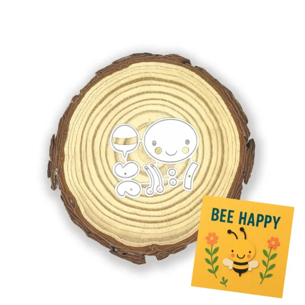 Troquel abeja 40x50 mm en piezas, ideal para scrapbooking y proyectos primaverales