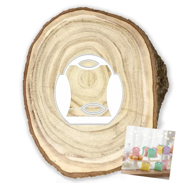 Troquel caja 3D tipo almohada 60 x 80 x 20 mm para empaques de regalo y scrapbooking