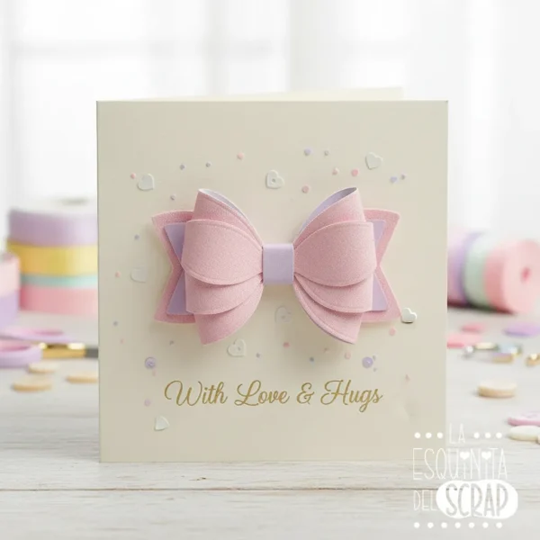 suaje troquel moño o lazo para montar ejemplo