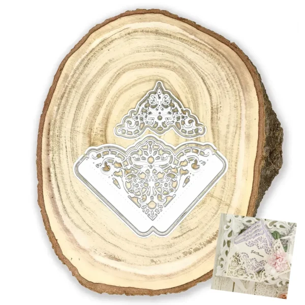 Troquel de 2 esquineros ornamentados de 87x87 mm para decorar tarjetas y proyectos de scrapbooking