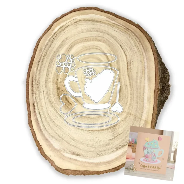 Troquel taza de café con crema de 73x58 mm ideal para tarjetas y layouts de momentos acogedores