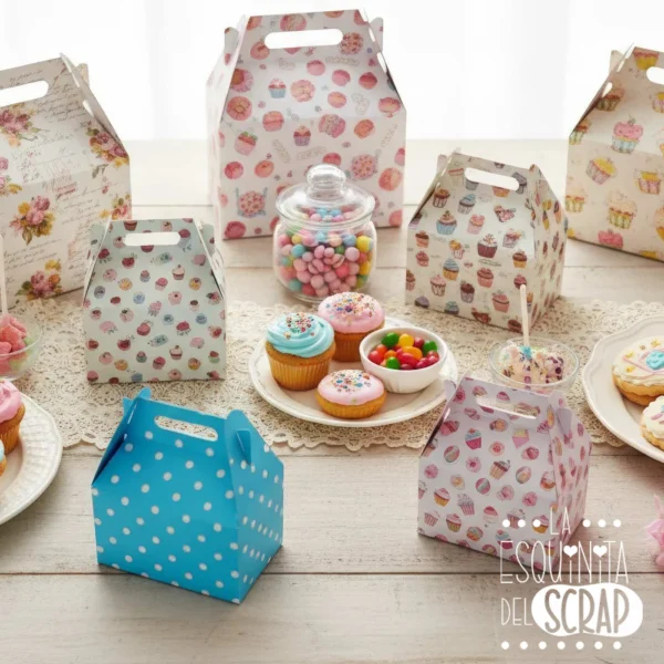 troquel caja 3D lonchera web ejemplo