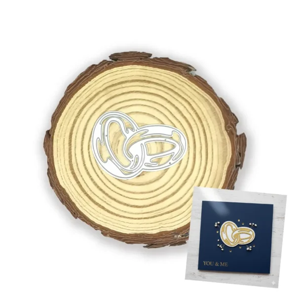 Troquel de anillos de boda 53x40 mm, ideal para tarjetas de compromiso e invitaciones