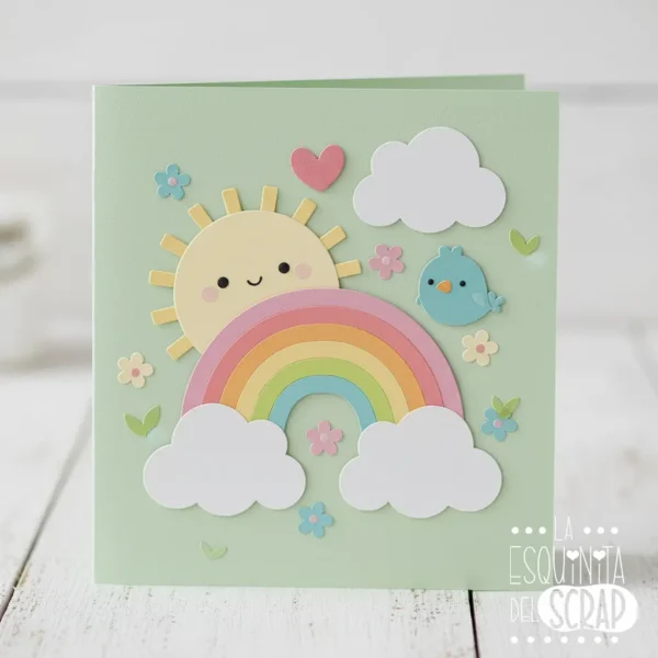 troquel suaje arcíris con sol y nubes ejemplo
