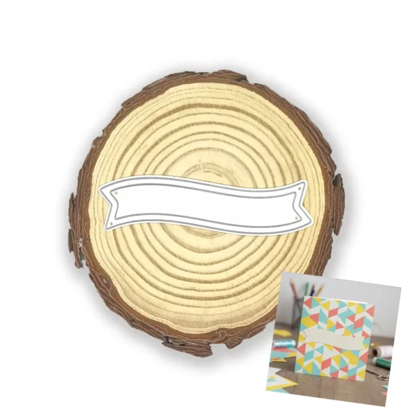 Troquel banner recto 85x20 mm, ideal para frases y títulos en scrapbooking