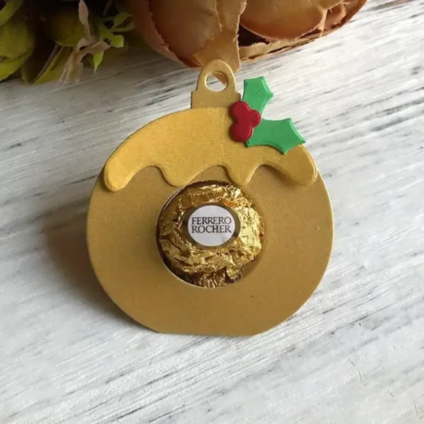 troquel suaje caja 3D esfera de navidad para chocolate ferrero rocher ejemplo 41