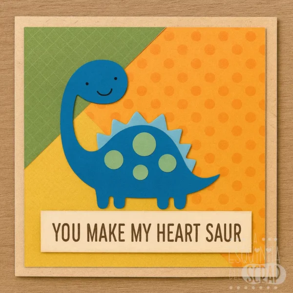 Troquel dinosaurio cuello largo 45x42 mm para proyectos infantiles y fiestas temáticas