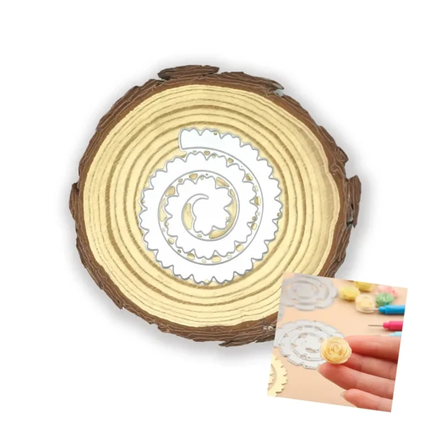 Troquel espiral para flor 3D 60x55 mm para scrapbooking y tarjetería