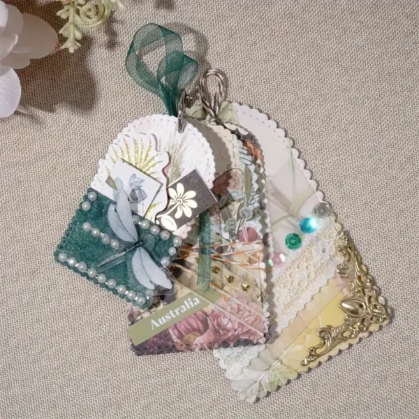 troquel suaje etiquetas de regalo tags con pespunte y bolrde ondulado ejemplo