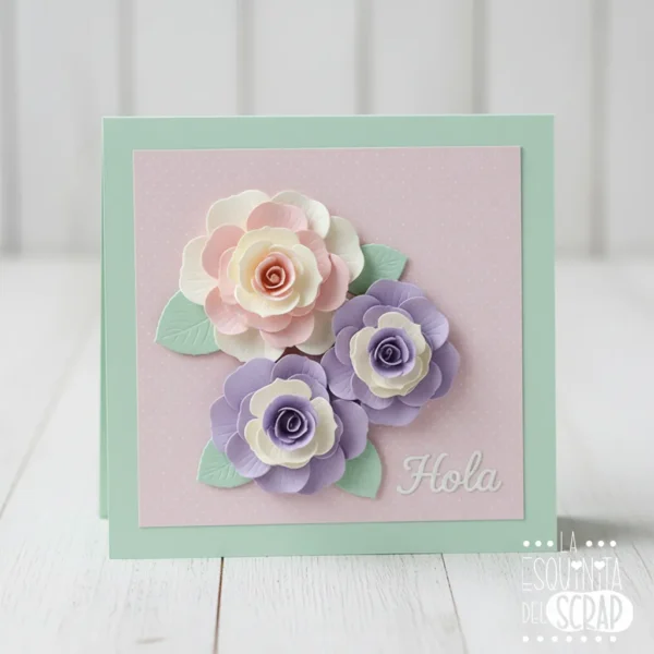 troquel suaje flor 3D para montar ejemplo