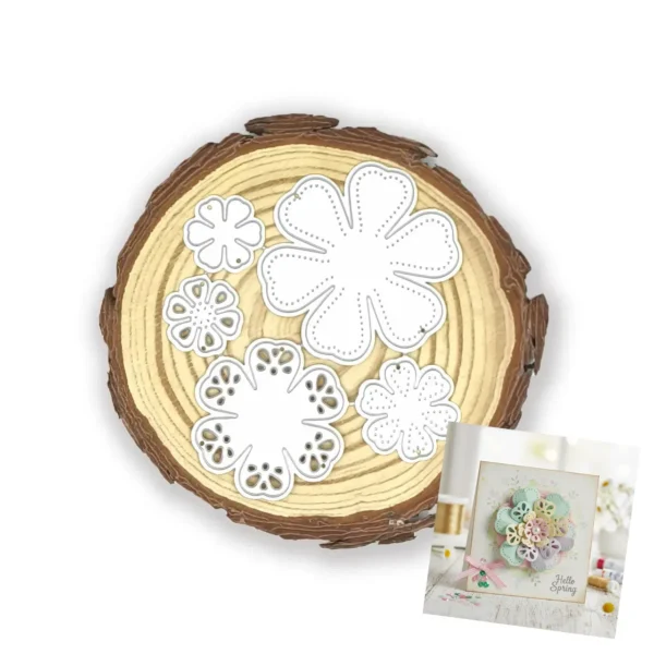 Troquel de flores 3D de 50 mm de diámetro, ideal para scrapbooking, tarjetas y proyectos primaverales