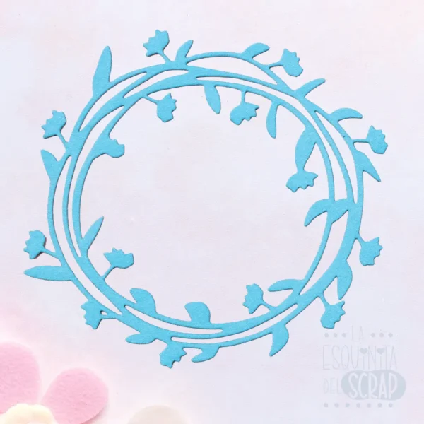 troquel suaje marco círculo con ramas y hojas mod.3 ejemplo