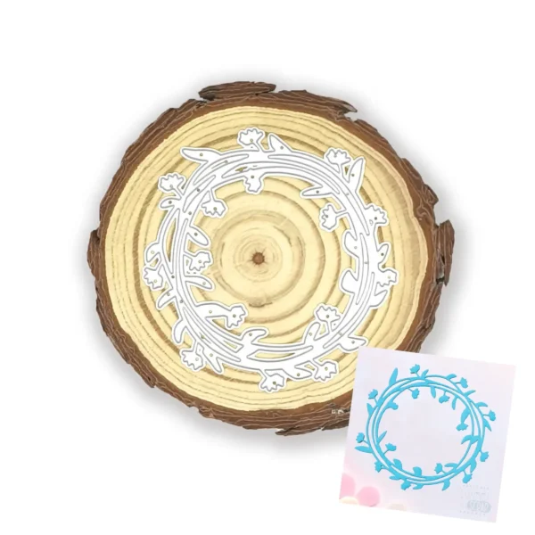 troquel suaje marco círculo con ramas y hojas mod.3 web