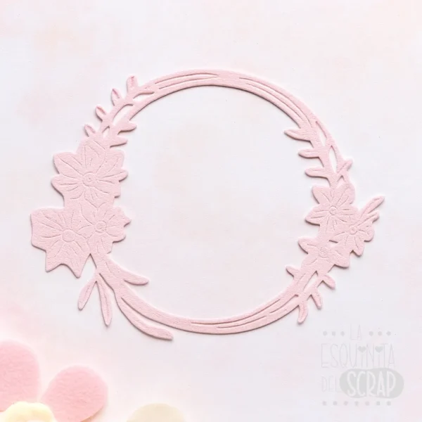 troquel suaje marco círculo con ramas y hojas mod.6 ejemplo