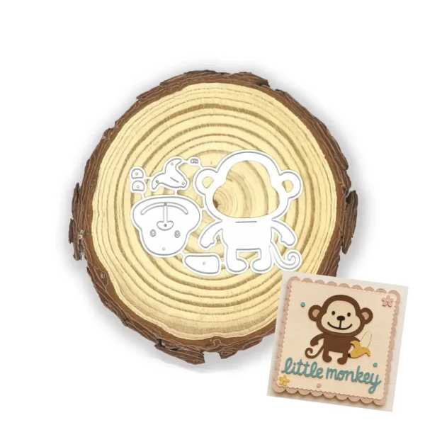 Troquel mono con banana 40x47 mm para proyectos de scrapbooking temáticos de selva o infantiles