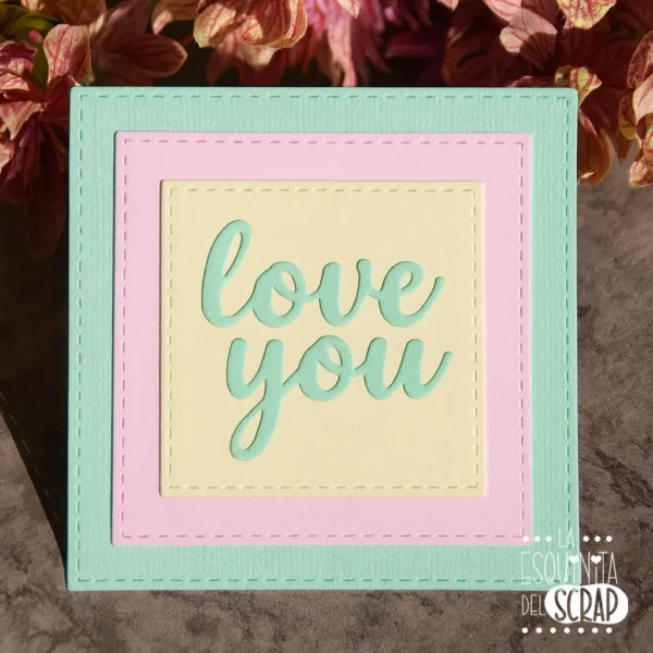 troquel suaje nido de cuadrados con pespunte ejemplo 2