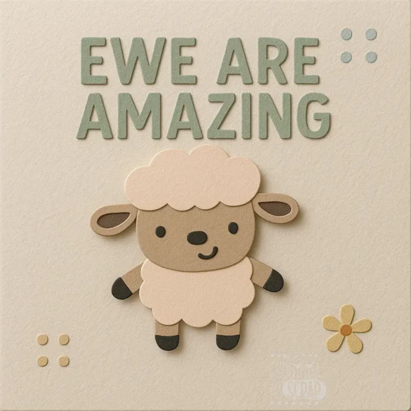 Troquel oveja 45x45 mm para proyectos de granja, Pascua y scrapbooking infantil