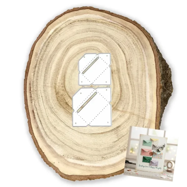 Set de 2 troqueles para sobres pequeños de 38x25 mm y 30x20 mm para scrapbook y decoración