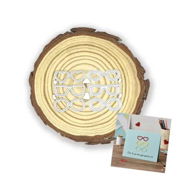 Troquel mini lentes 27x10 mm, ideal para decoraciones divertidas en scrapbooking y tarjetas
