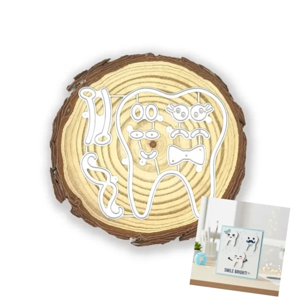 Troquel muela infantil de 62 x 72 mm con accesorios de cara para proyectos educativos y de scrapbook