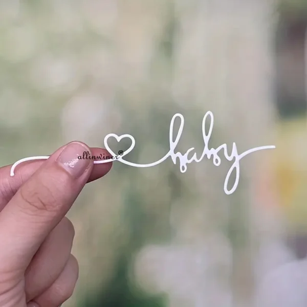 troquel suaje texto baby bebé estilizado ejemplo