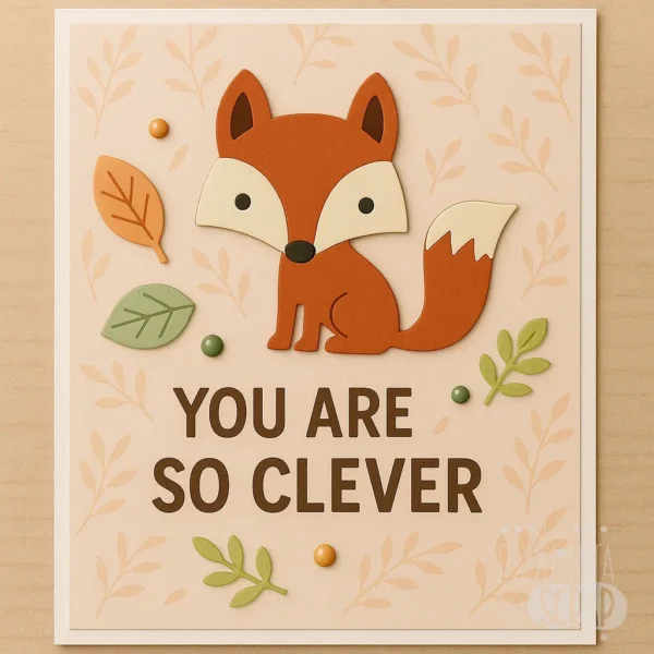 Troquel zorro 50x35 mm para proyectos de scrapbooking temáticos de bosque y otoño