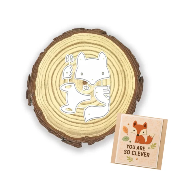 Troquel zorro 50x35 mm para proyectos de scrapbooking temáticos de bosque y otoño