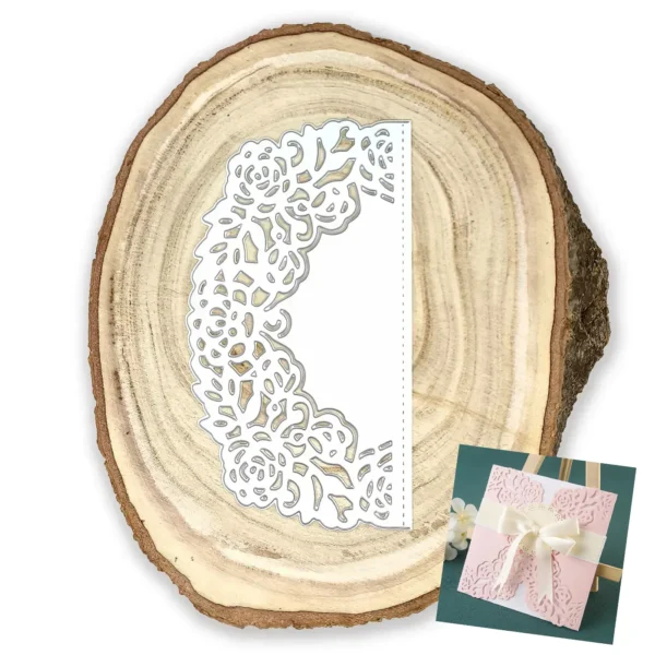 Troquel borde cenefa arabescos floral de 85x146 mm para tarjetas, invitaciones y scrapbooking