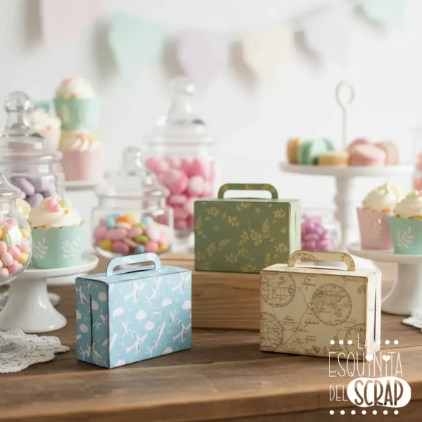 159 troquel suaje caja 3D maletín pequeño con asa ejemplo